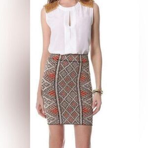 BCBGMaxazria Multi-color Stretch Bondage Mini Skirt Size S